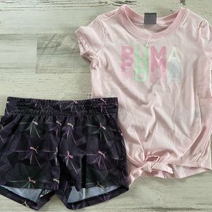 NWT Puma Girls 2 Piece Short Set Size 4